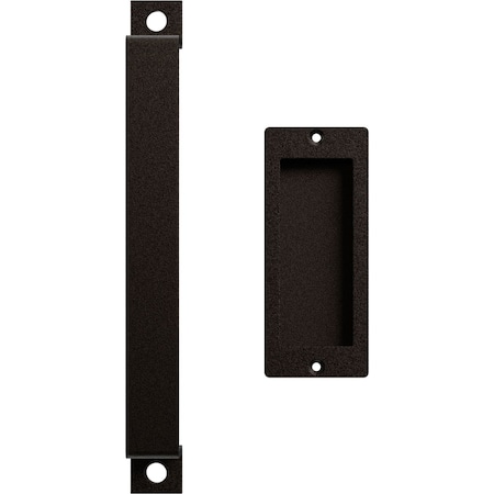Ekena Millwork 11" Pull Handle & 6" Flush Pull for 2 1/4" Doors, Arch Bronze GB6001PP5116AB